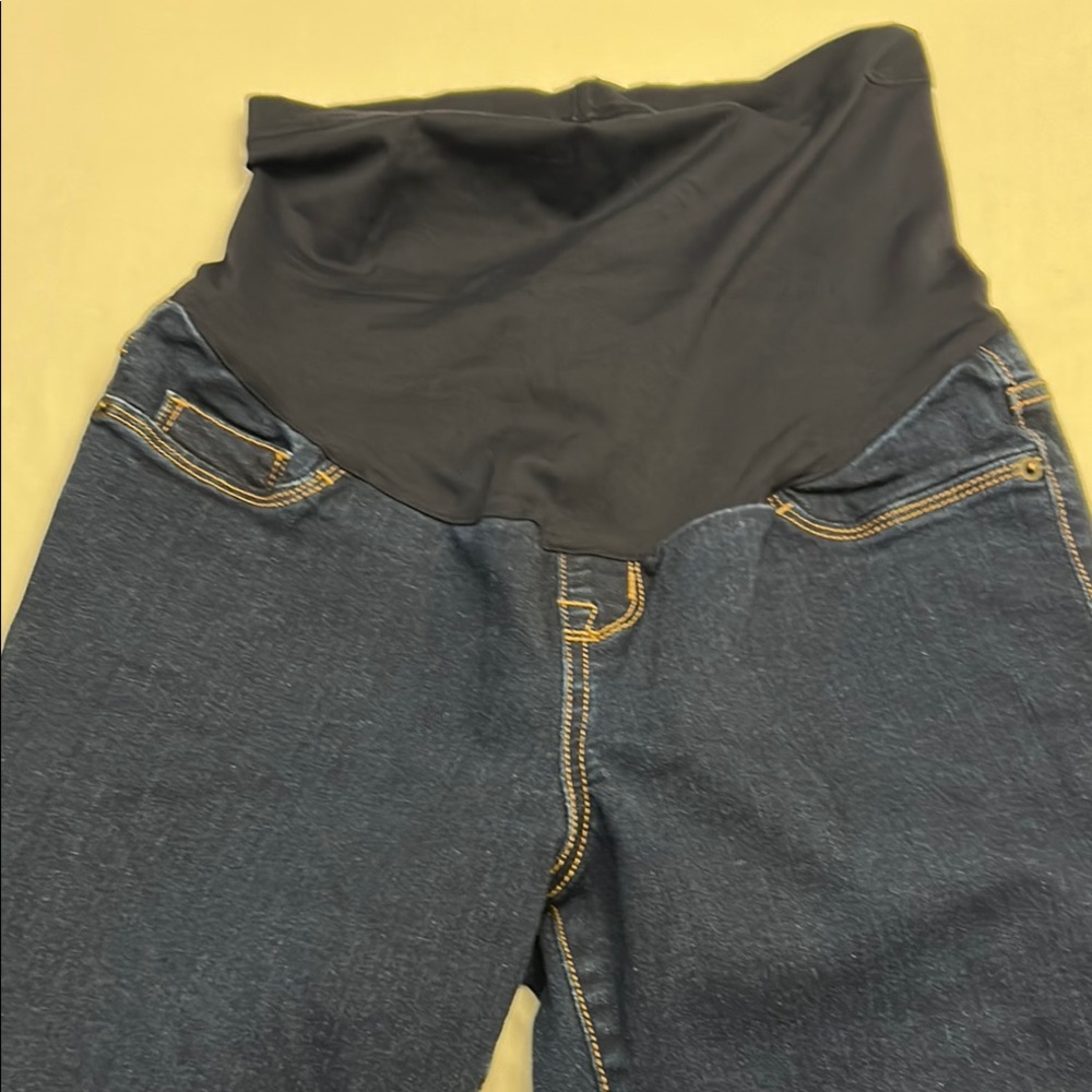 Liz Lange Black and Blue Jeggings with Stretchy Panel